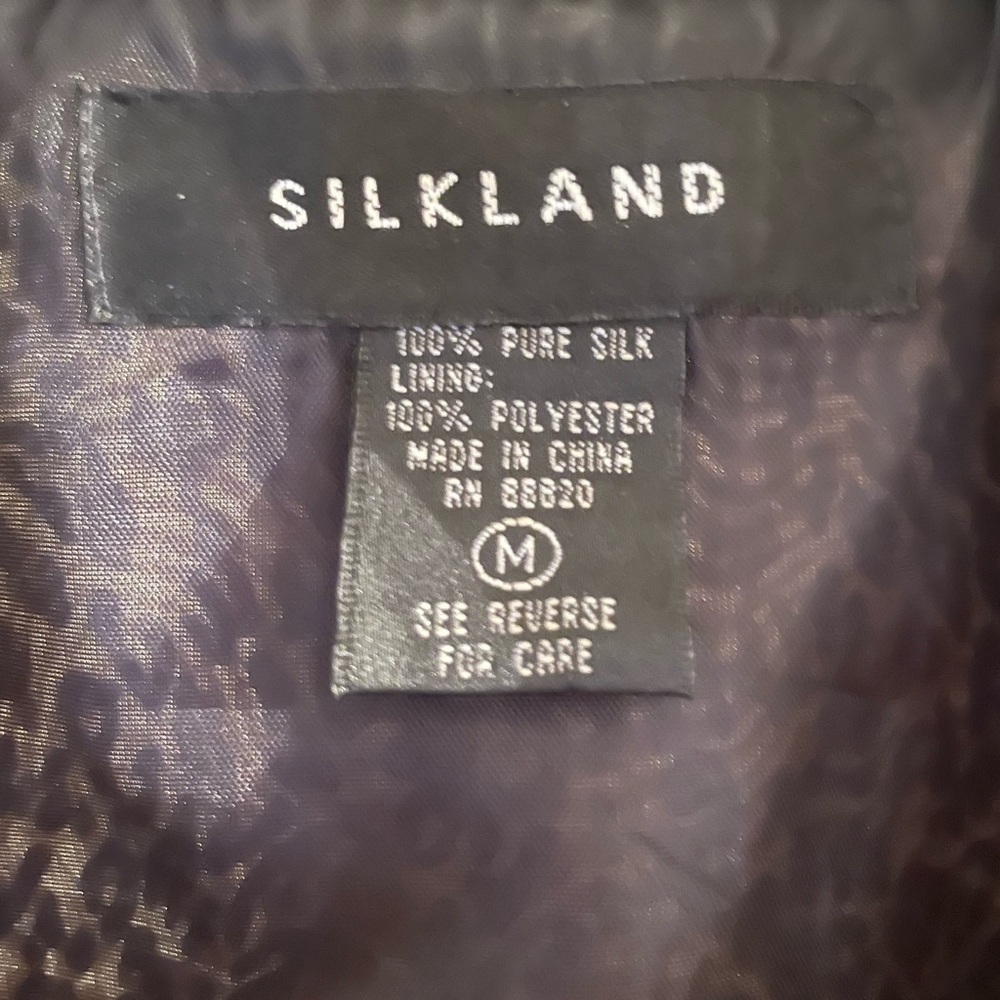 Silkland 100% Pure Silk Leopard Print Sleeveless Vest - Picture 5 of 5